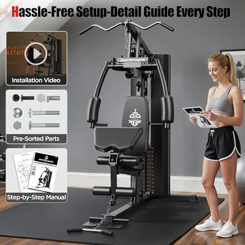 154LBS Weight Stack Multi Home Gym Station W601137