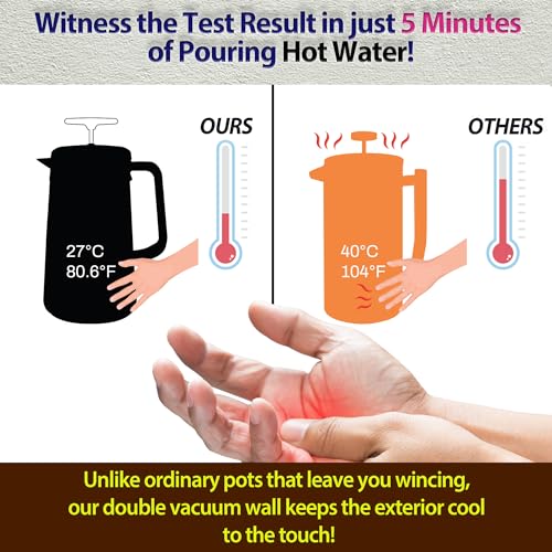 34oz Double Vacuum Insulation Stainless Steel French Press Coffee Maker J5135