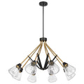 Matte Black 8 Light Chandelier with Clear Seeded Glass F1463