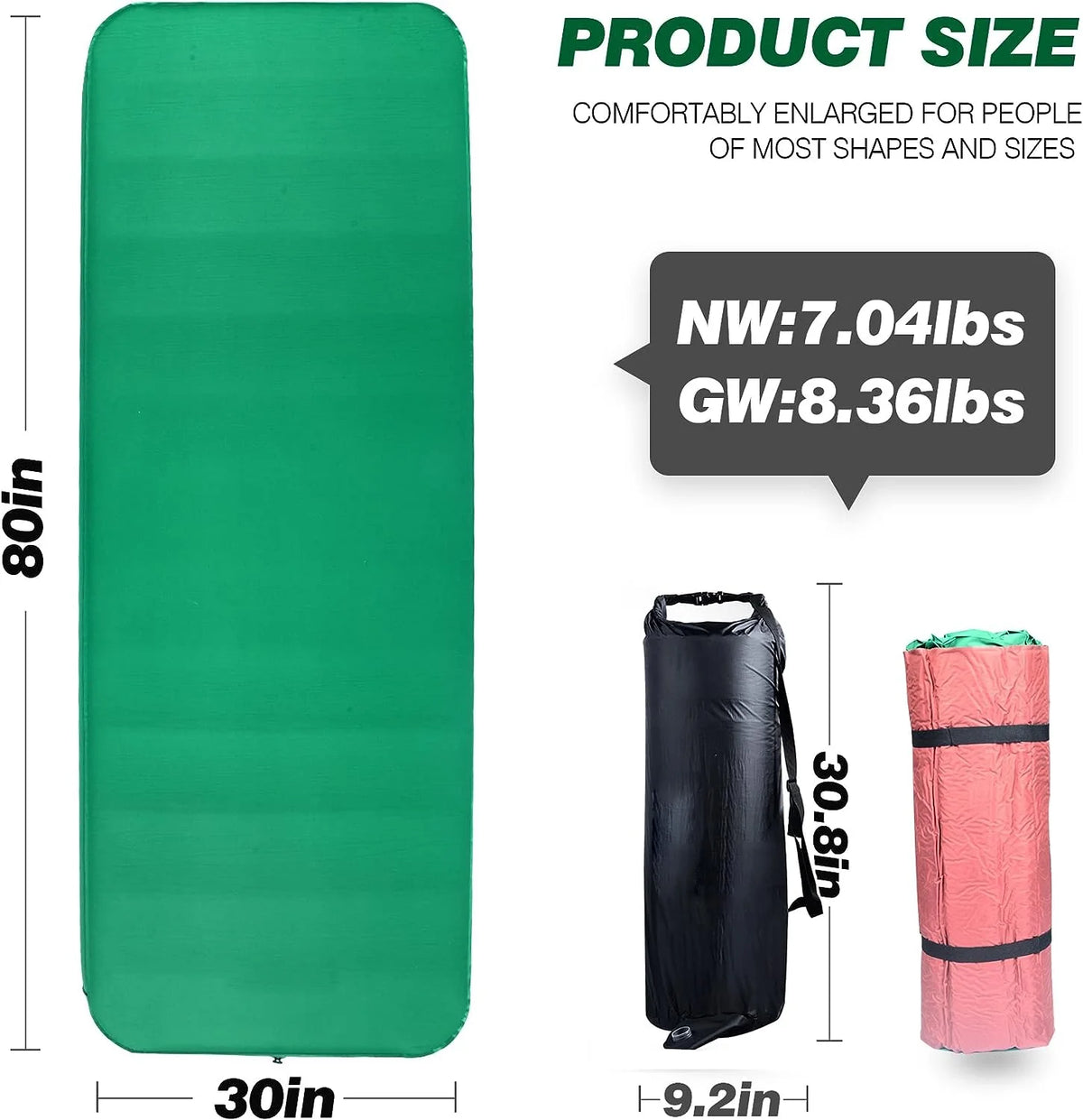 4 Inch Self Inflating Memory Foam Camping Mat O35477