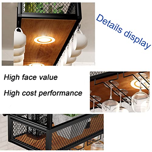 Hanging Wine Rack, 1-layer Wrought Iron Shelving F188143