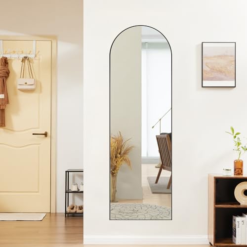 64"x21" Arched Full Length Mirror with Aluminum Alloy Thin Frame R699