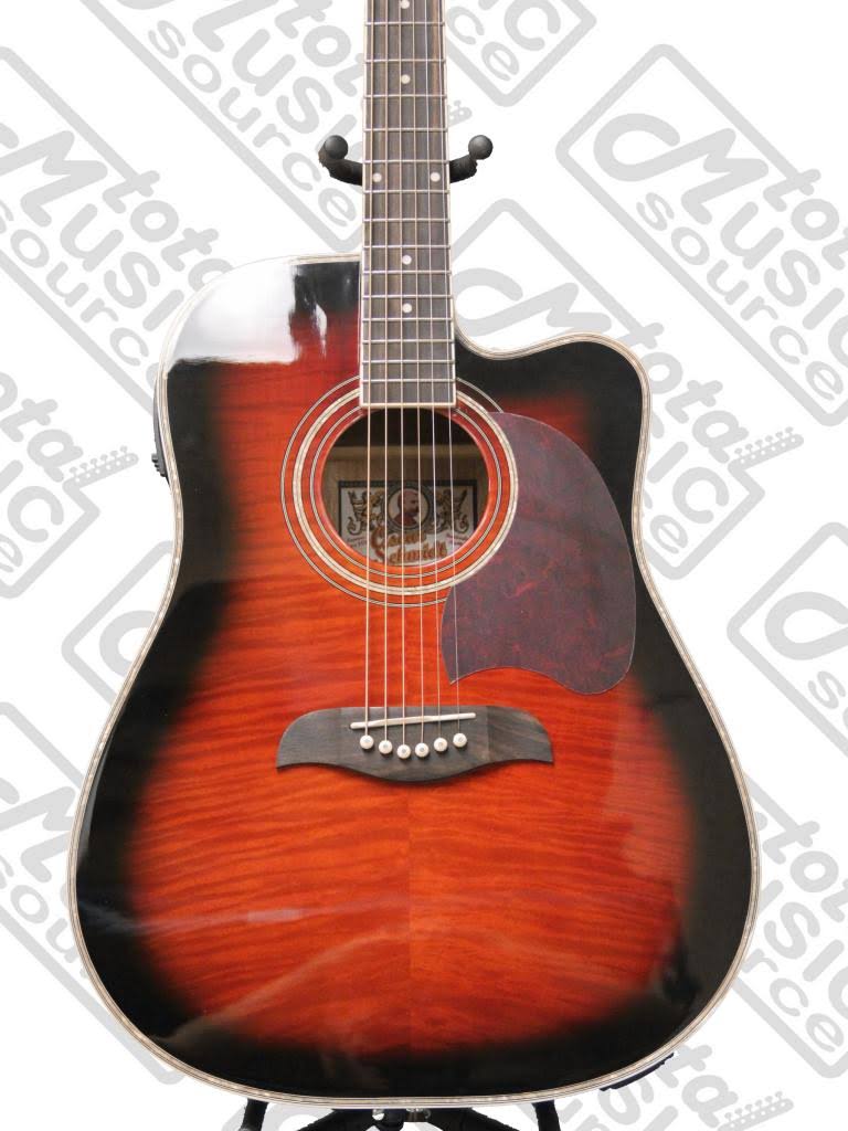 Flame Black Cherry Acoustic-Electric Guitar C186