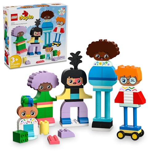 71 Colorful Bricks Buildable People Toy with 5 Characters and 10 Role-Play Faces U6414