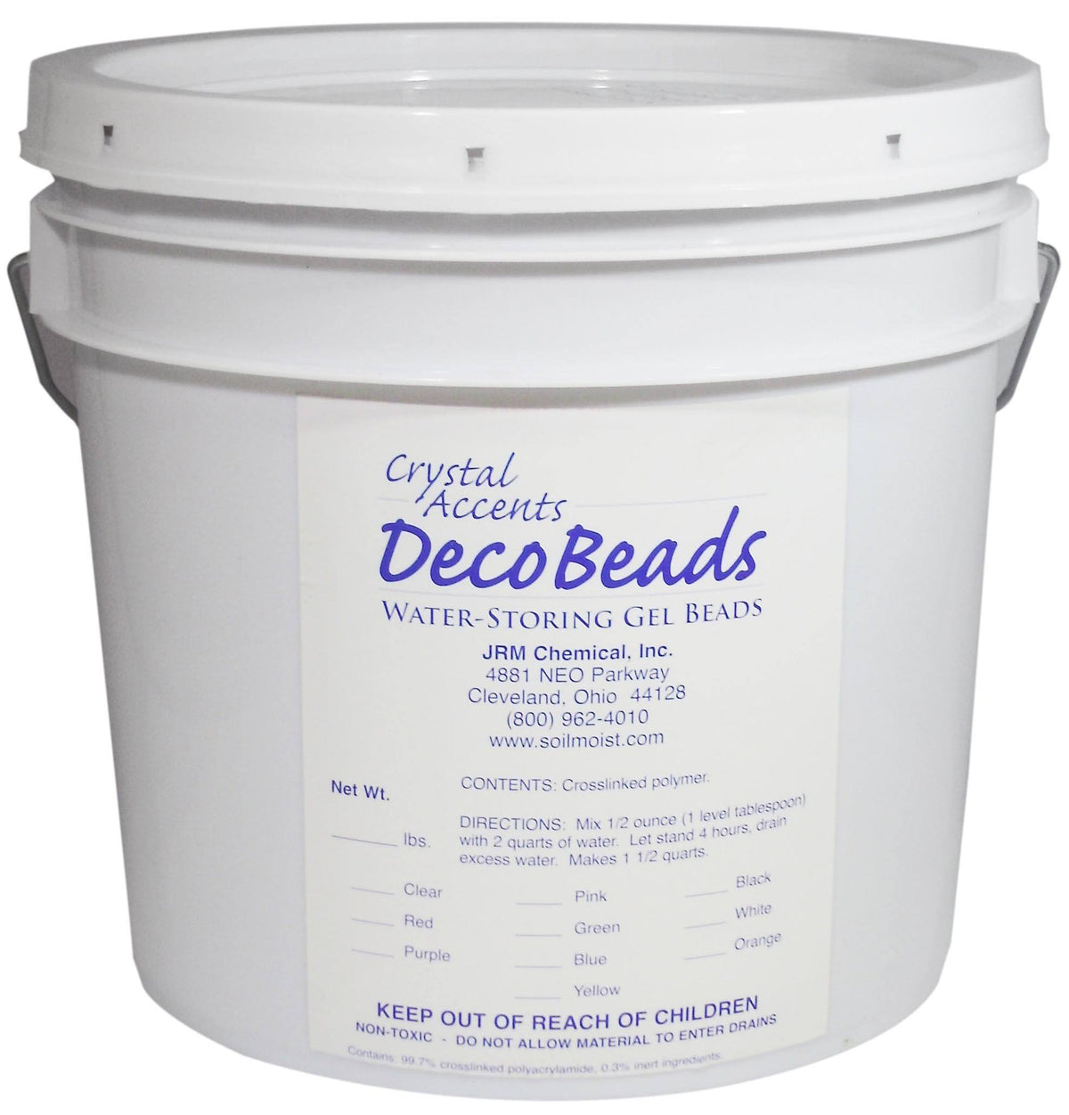 White Deco Beads 5 lb Pail V45281