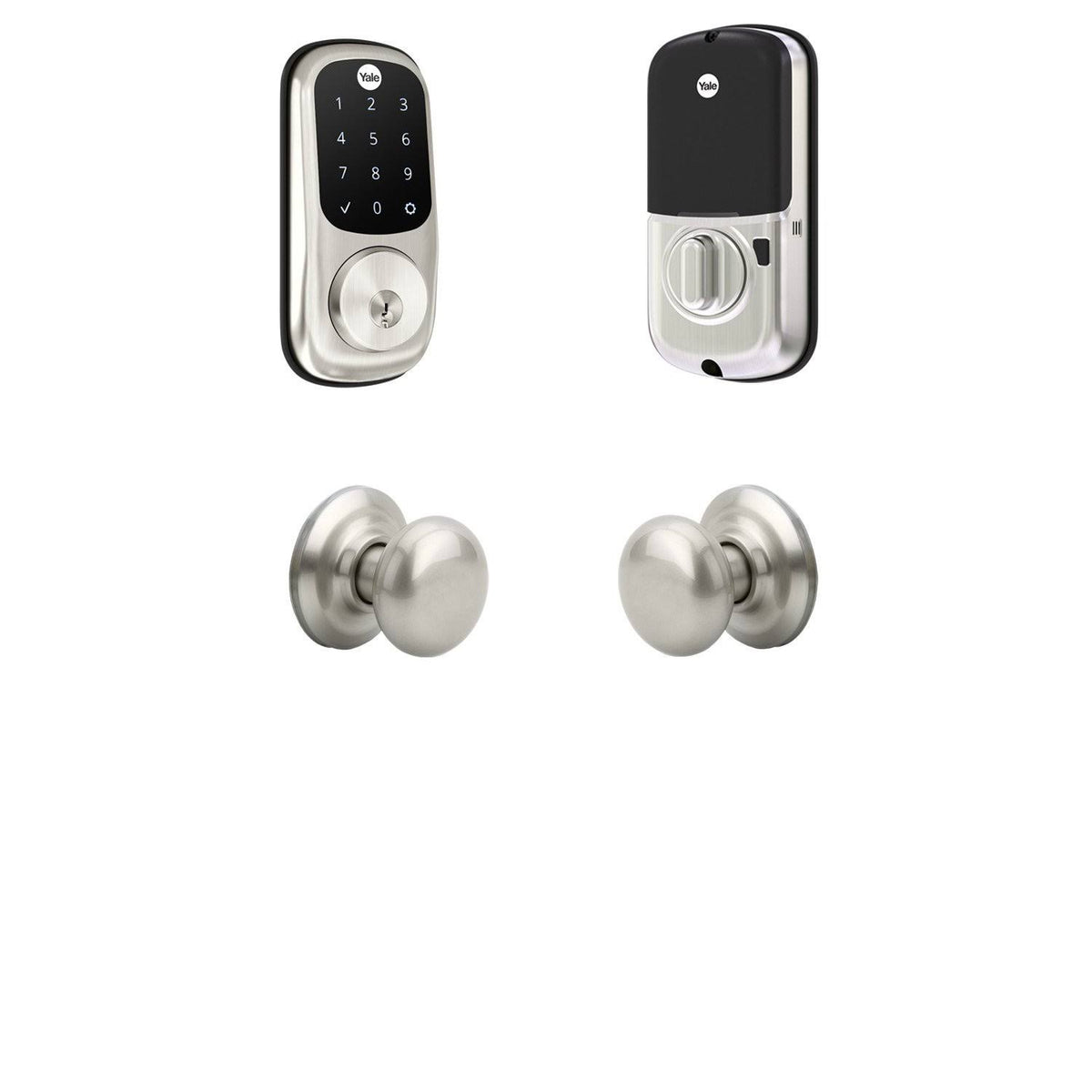 Black Touchscreen Deadbolt with Knob T965