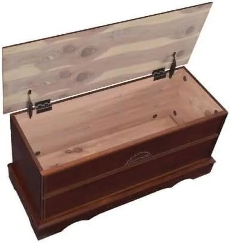 Warm Brown Cedar Lined Wood Storage Blanket Chest Trunk S785484