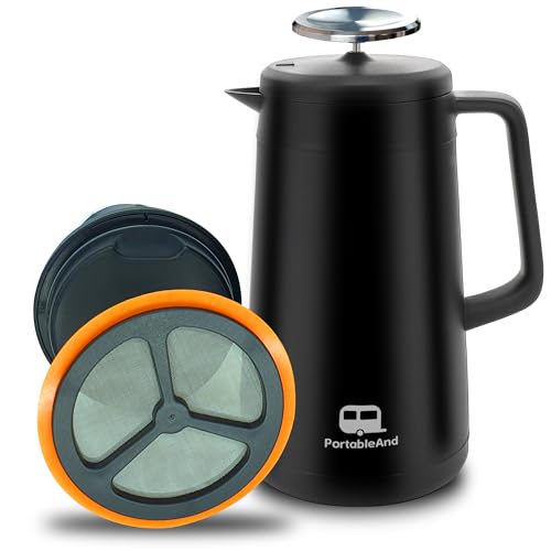34oz Double Vacuum Insulation Stainless Steel French Press Coffee Maker J5135