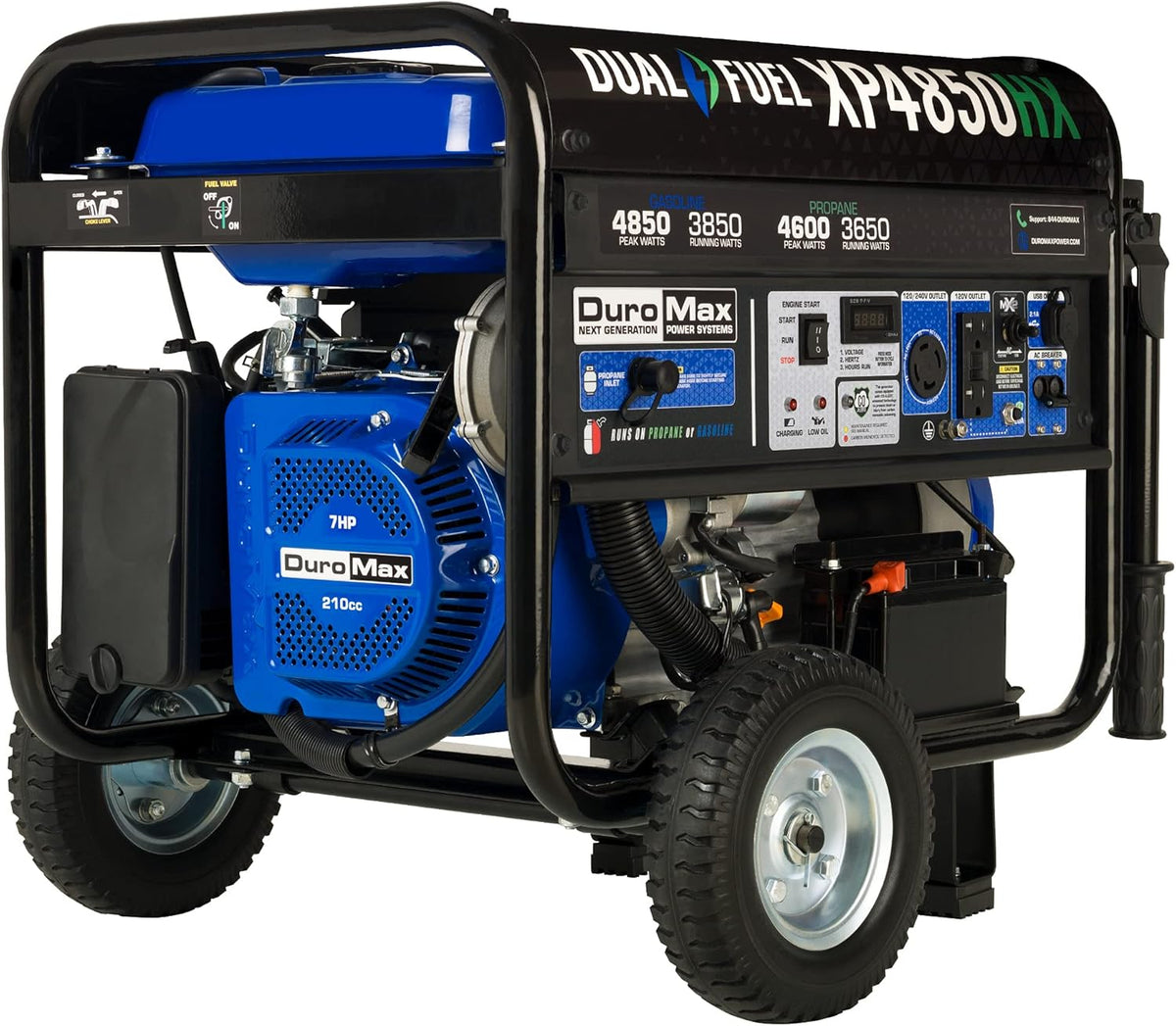 Dual Fuel Portable Generator 5500 Watt Electric Start with CO Alert F86149