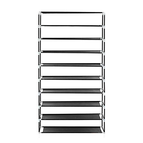10 Tiers Shoe Rack with Dustproof Cover Shoe Storage Cabinet Organizer, Black V325253