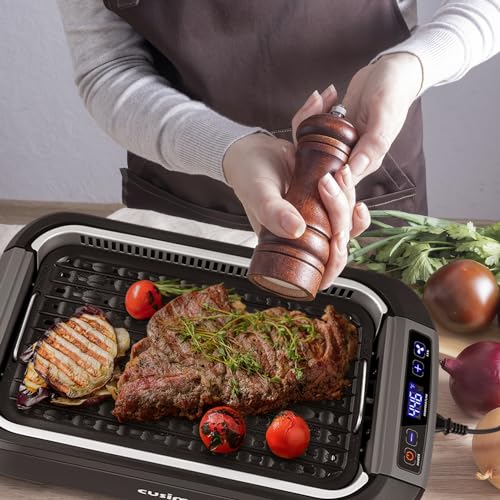 1500W Smokeless Indoor Grill with Lid, Non-stick Removable Grill Plate W192