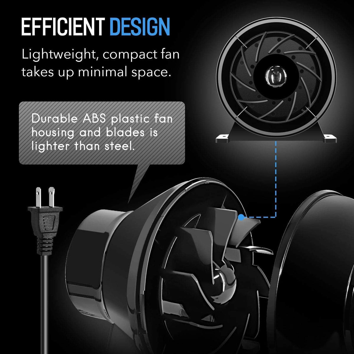 4 Inch 195 CFM Inline Fan Carbon Filter Ducting Ventilation Kit H944375