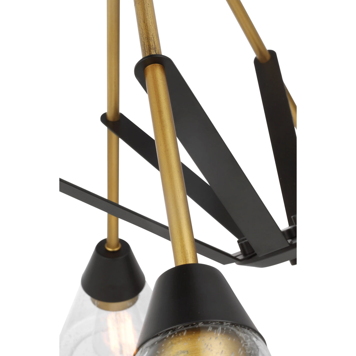 Matte Black 8 Light Chandelier with Clear Seeded Glass F1463