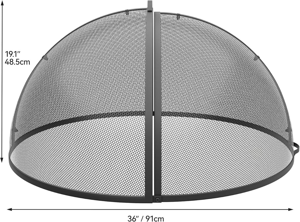 Heavy-Duty Fire Pit Spark Screen with Handle and Poker P707