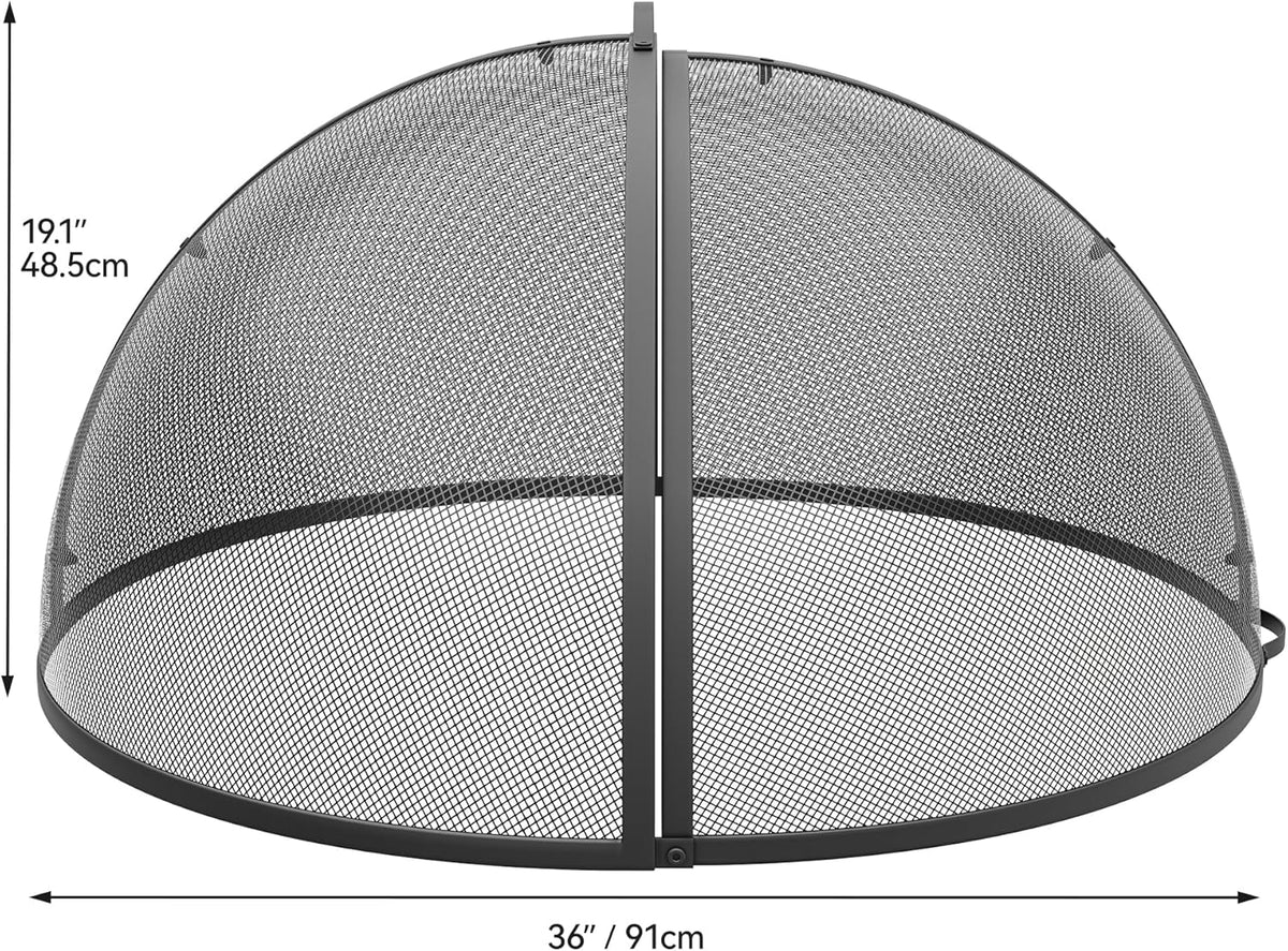 Heavy-Duty Fire Pit Spark Screen with Handle and Poker P707