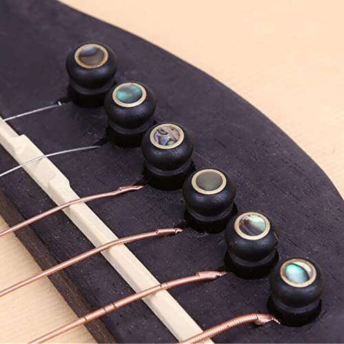 Acoustic Guitar Bone Bridge Saddle with 6pcs Abalone Dot Bridge Pins and Pins Puller S538