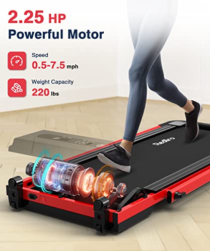 Under Desk Treadmill, 2 in 1 Motorized Portable Foldable Walking Pad with Remote Control Q477670