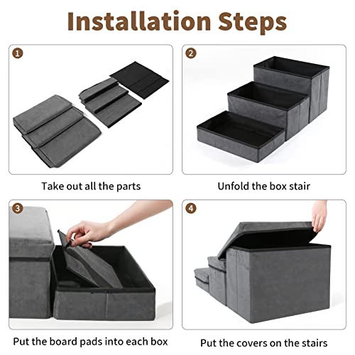 2-Tier Adjustable Pet Steps for Small Medium Dogs B2217