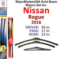 Set of 3 Beam Wiper Blades with Rear Wiper G9710
