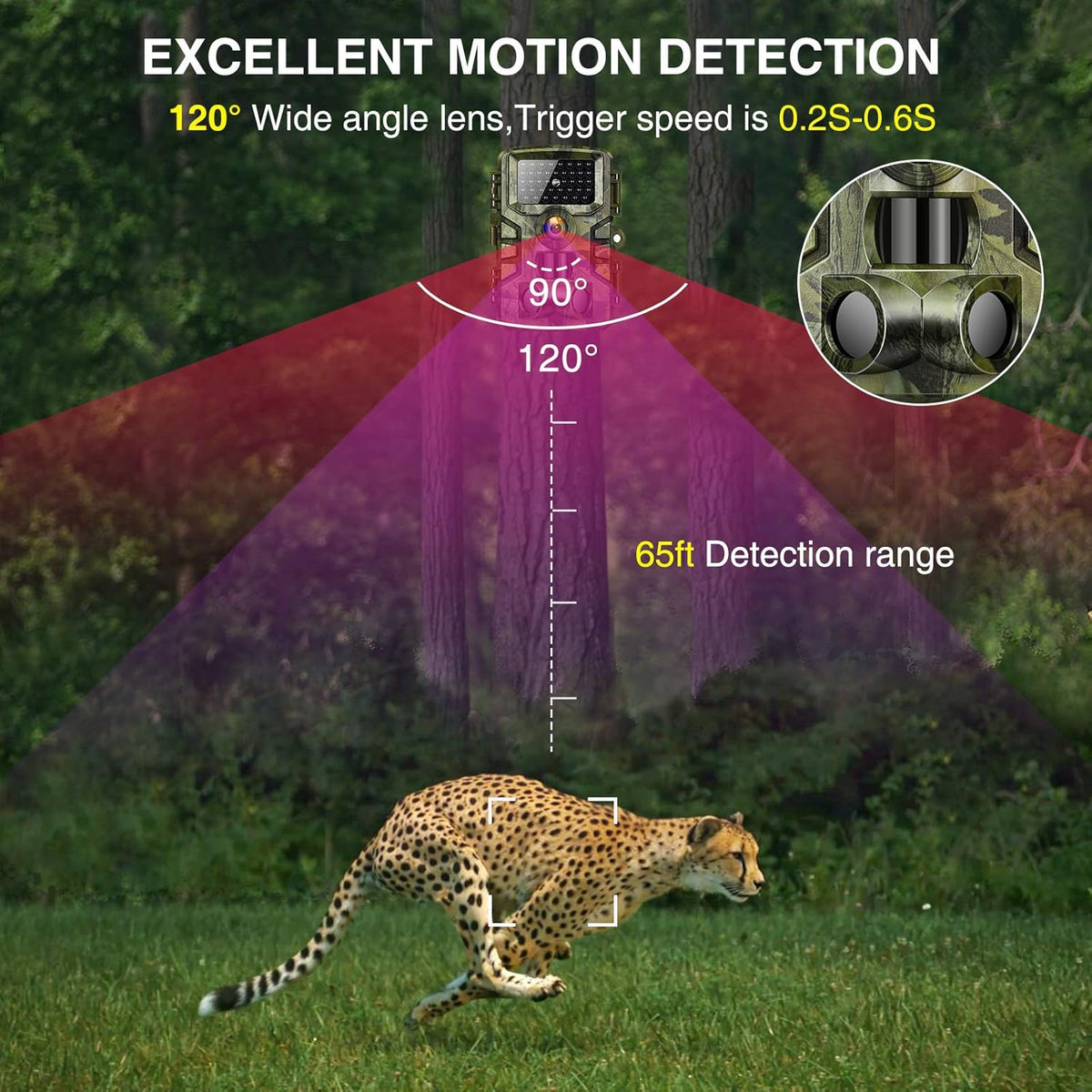Trail Camera with Night Vision Motion Activated Waterproof Wildlife Camera Pack of 2 E930954