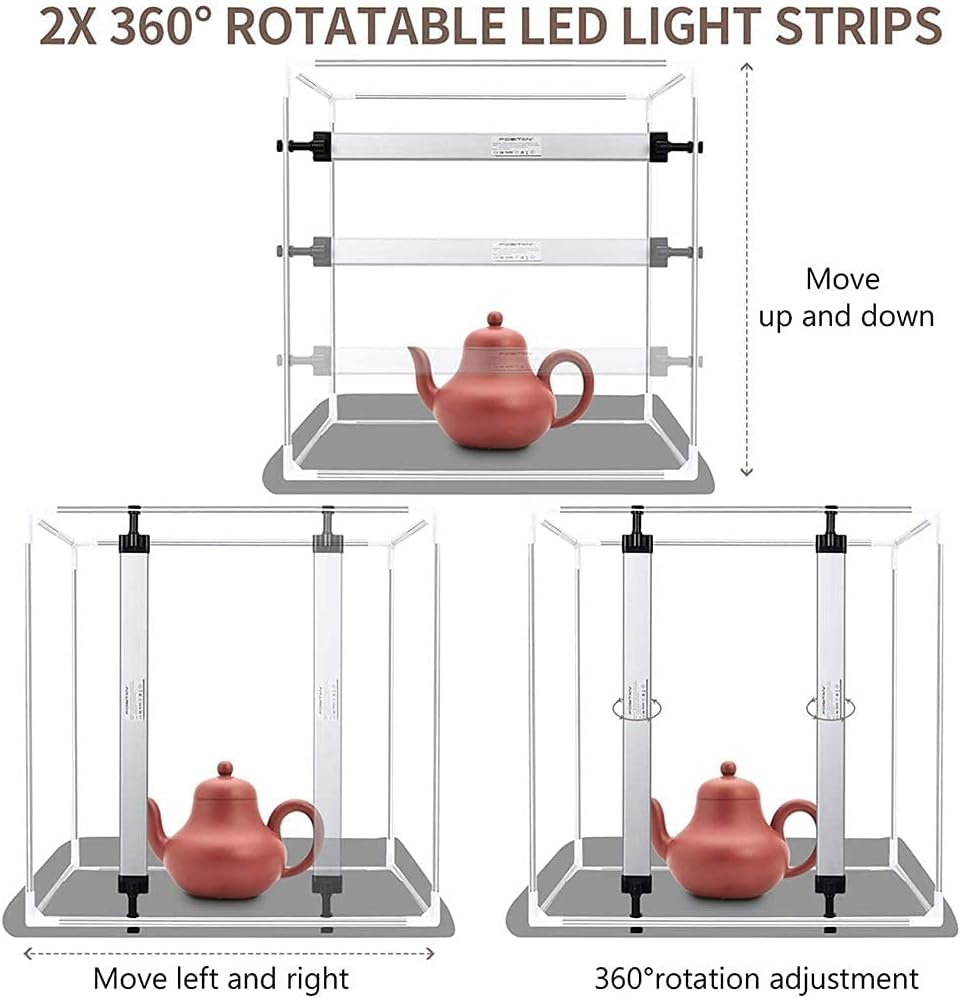Portable 24 x 24 Inch Photo Studio Light Box with LED Lights and 3 Color Backdrops N76660