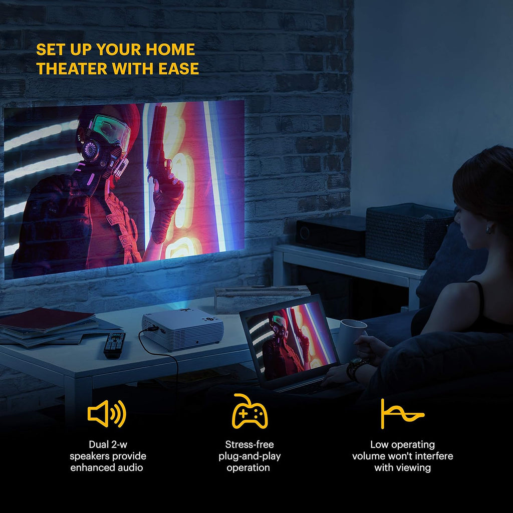 Compact Home Theater Projector with 1080p Compatibility H39619
