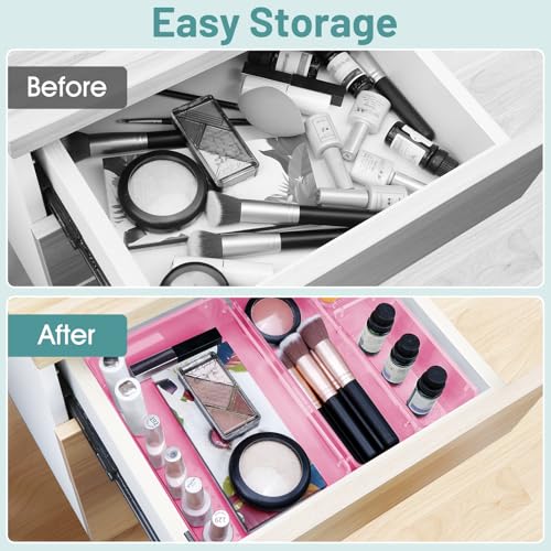 25 PCS Clear Plastic Drawer Organizer Set, 4 Sizes F12663