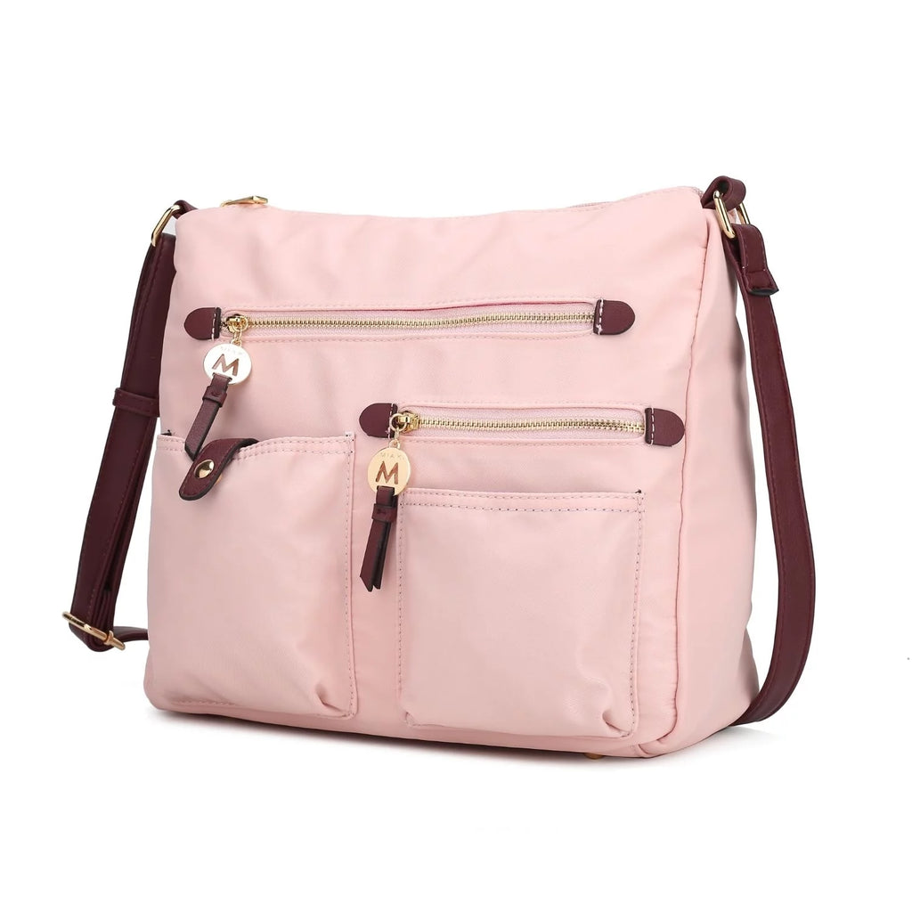 Color-Block Nylon Shoulder Bag Z942