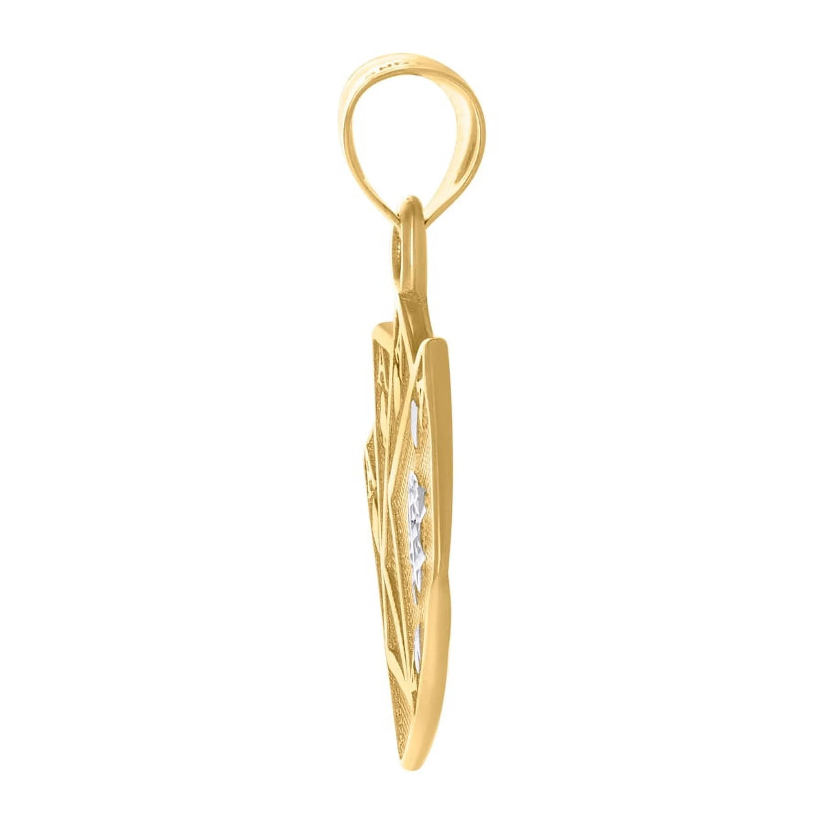 10k Two Tone Gold Mens Playing Cards Charm Pendant Necklace R345841