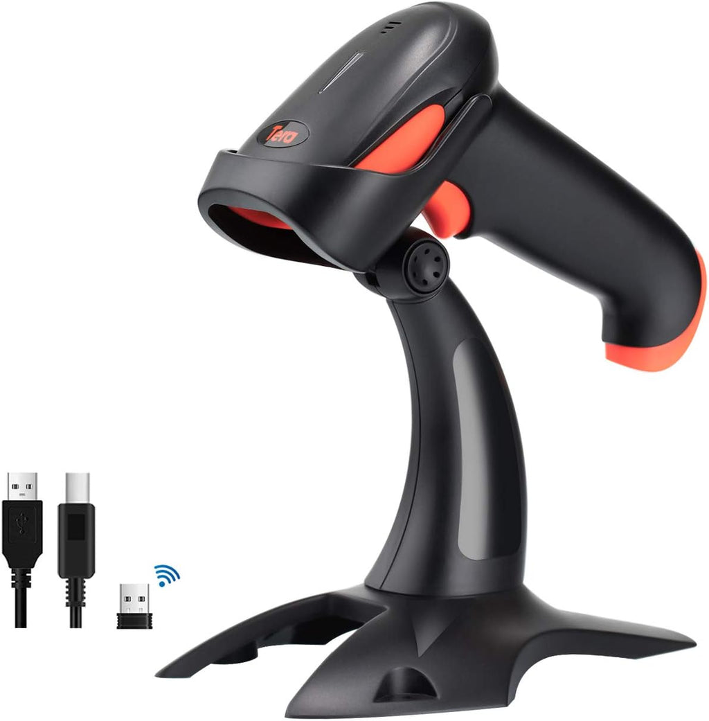 Wireless 2D QR Barcode Scanner with Stand, Bluetooth & 2.4GHz & USB Wired, Pack of 2 H9806