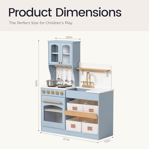 Wooden Toy Kitchen with Stove, Sink & Accessories G6345