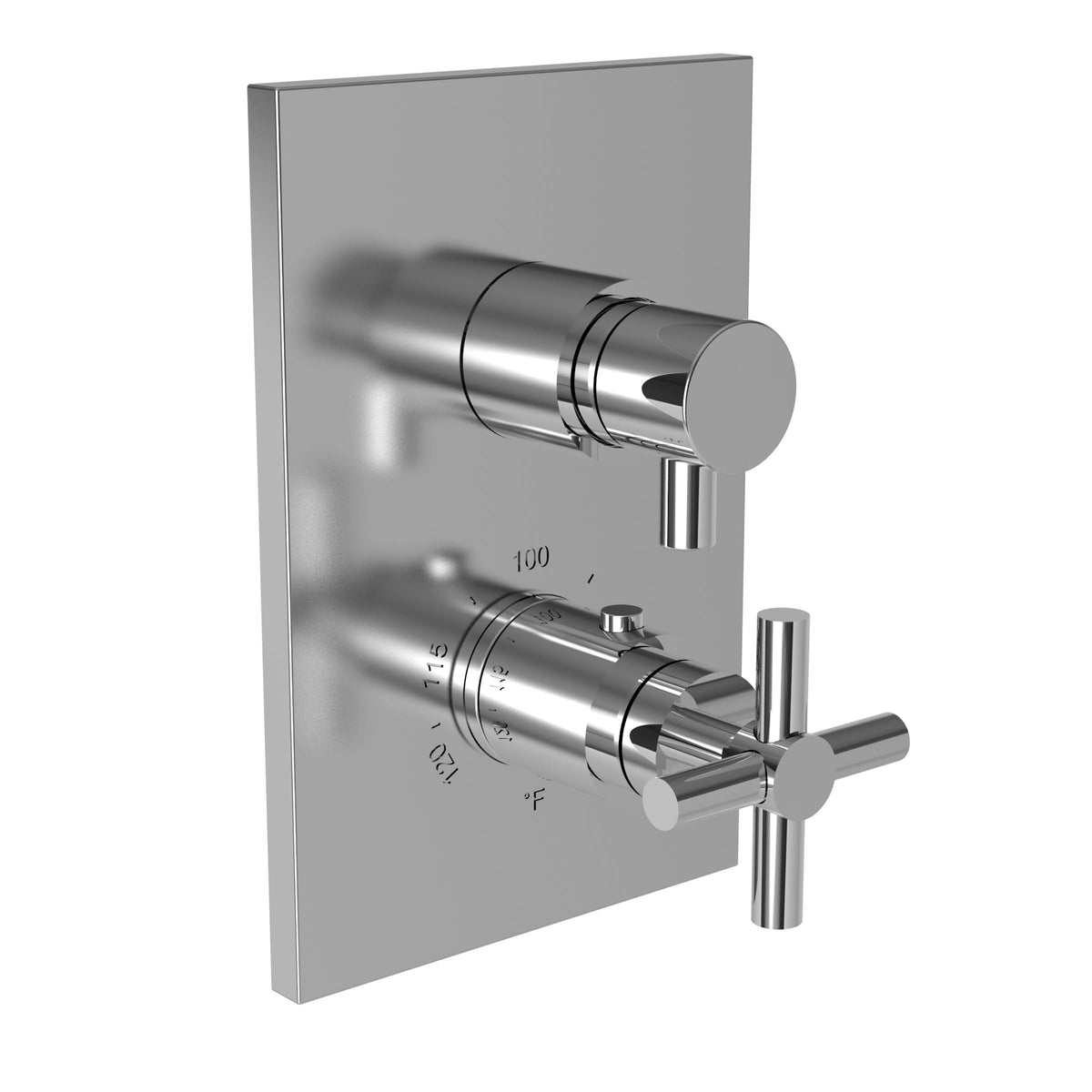 1/2x22 Square Thermostatic Trim Plate with Handle, French Gold V9952
