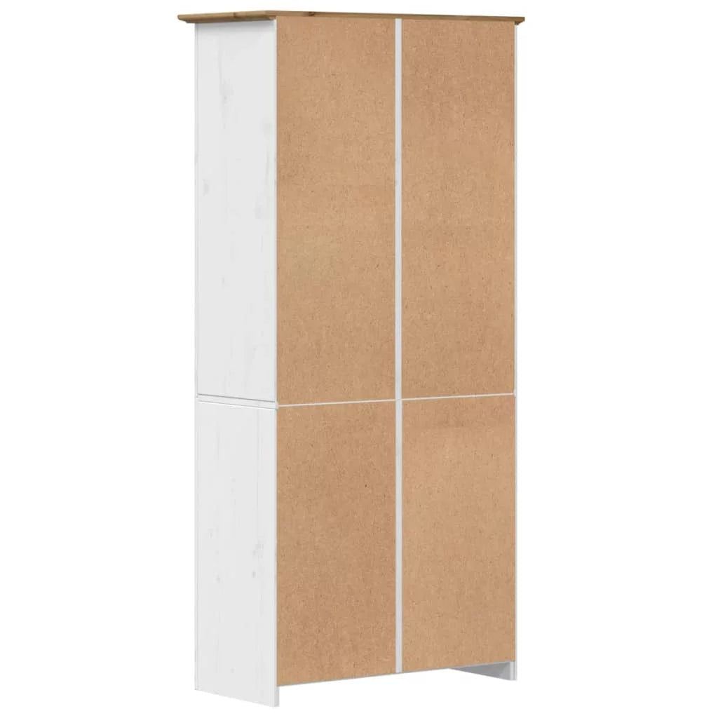 White and Brown Solid Wood Pine Bookcase Q155201