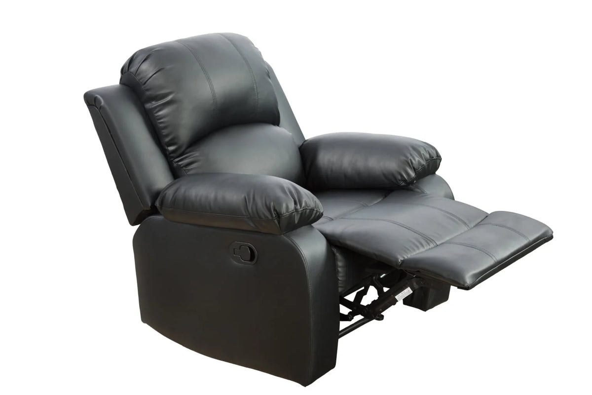 Black Reclining Sofa Set with Recliner Chair N98023