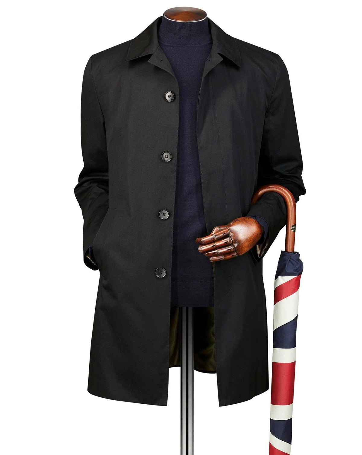 Black Cotton Coat V158