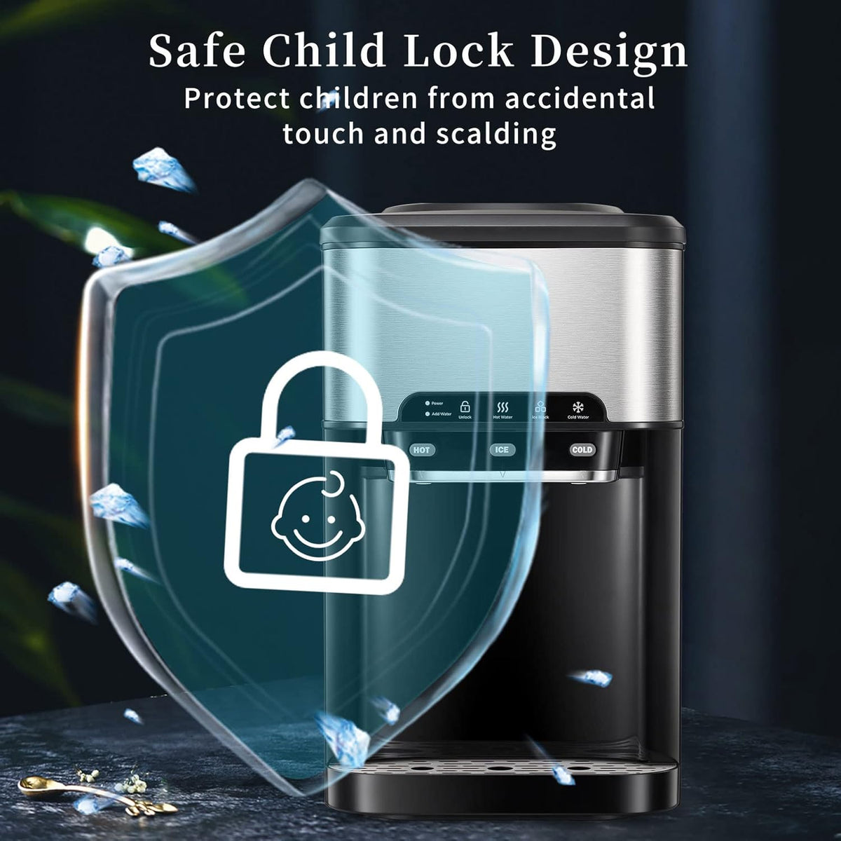 3 in 1 Top Loading Water Cooler Dispenser with Ice Maker S875517