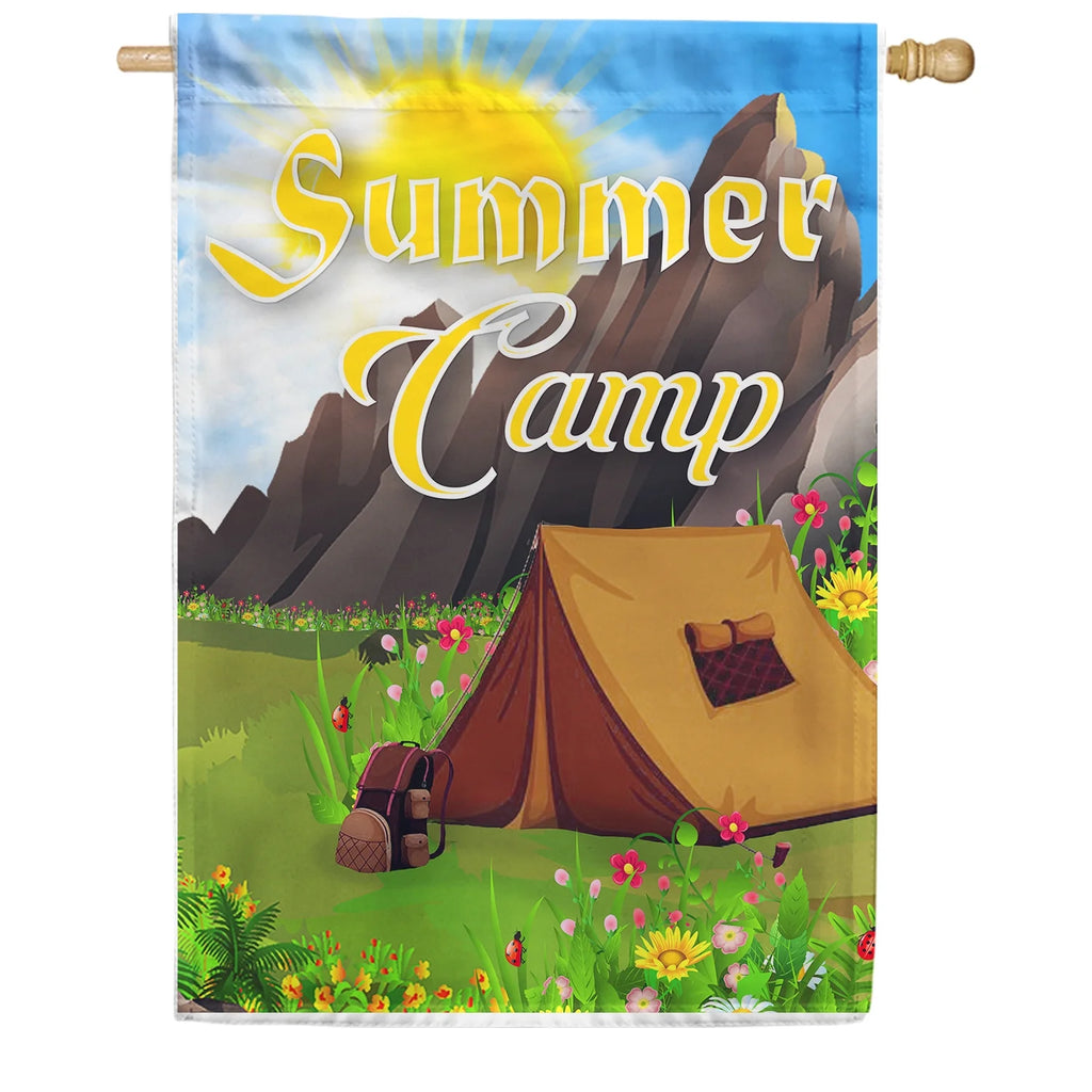 Camping House Flag 28 x 40 Inch Double Sided Outdoor Decorative Flag H74497