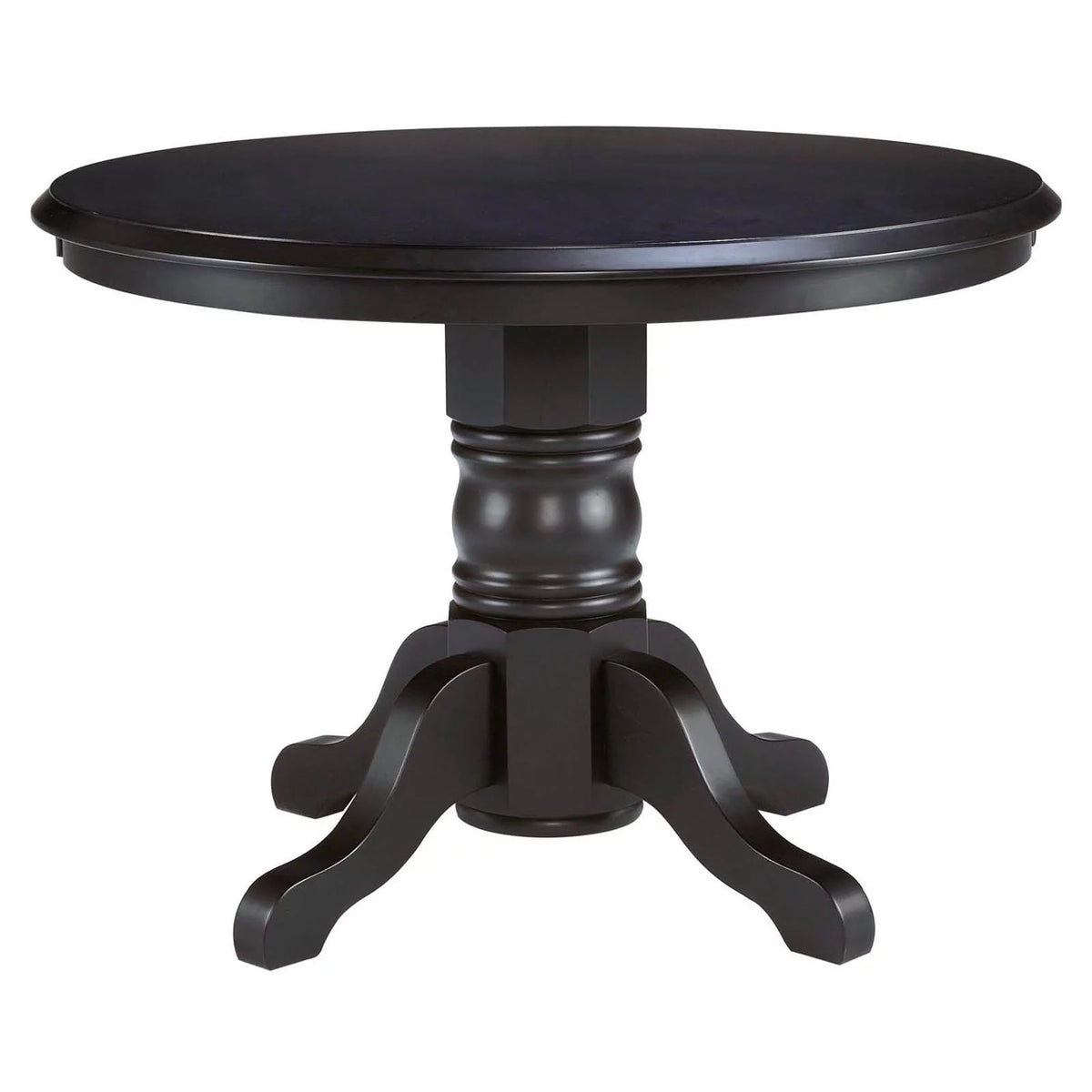 5 Piece Wood Dining Set with Pedestal Table in Black A4327