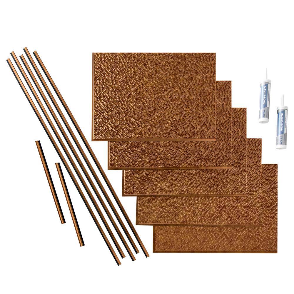 Antique Bronze Hammered Backsplash Q52027