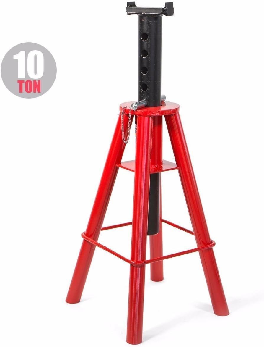 Set of 2 10-Ton High Jack Stand Pin Type Stand W703272