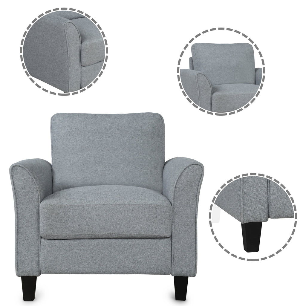 Gray Chair and 3-Seat Sofa W57663