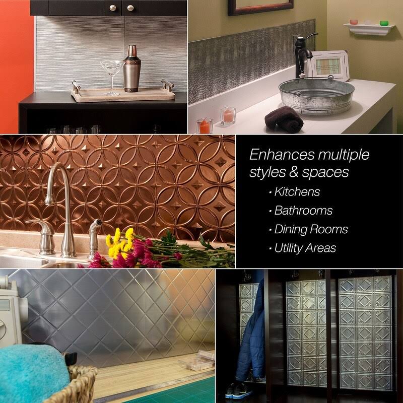 Antique Bronze Hammered Backsplash Q52027