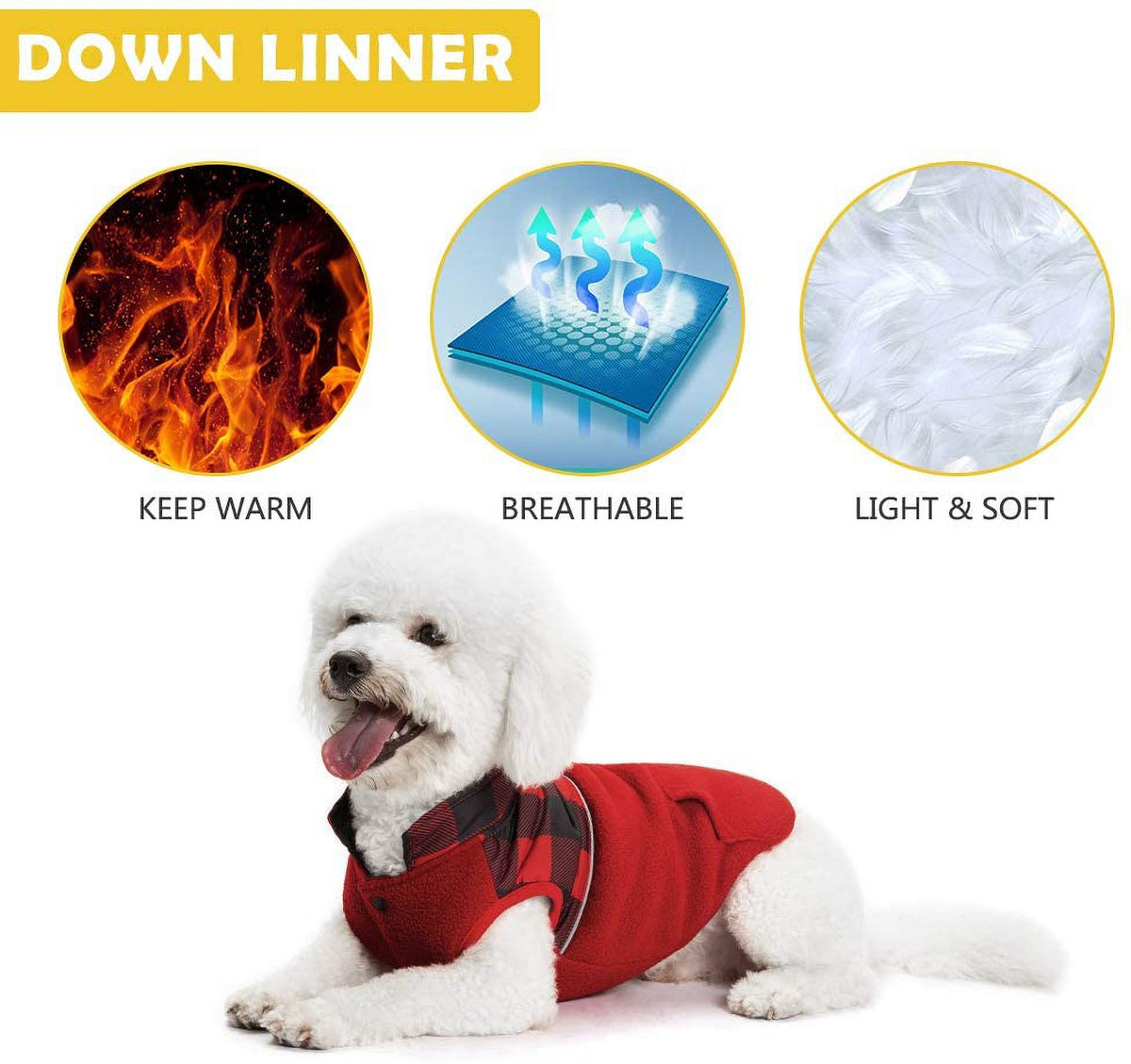 Reversible Polar Fleece Dog Vest Winter Coat with Water-Proof Side Z34365