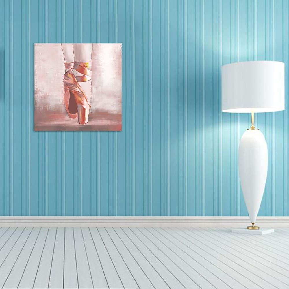 Pink Ballet Shoes Canvas Framed Artwork 24x24 M2249