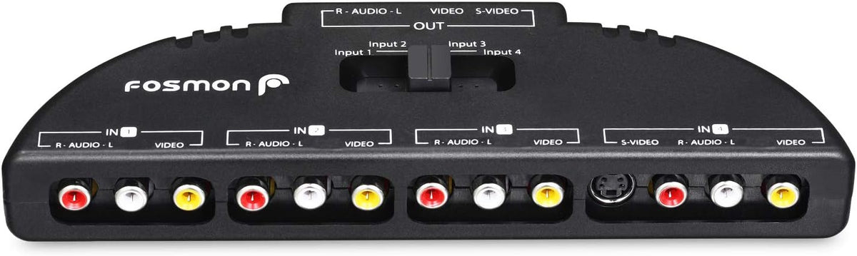 RCA Splitter with 4-Way Audio Video Switch Selector Box, RCA Patch Cable and S-Video Cable, Pack of 2 L5688