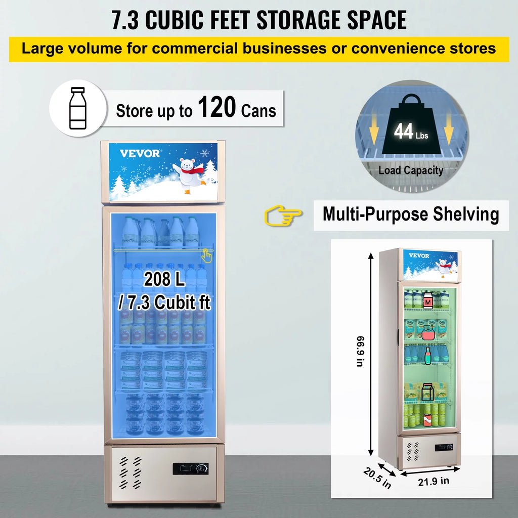Commercial Refrigerator Glass Door 8 cu.ft. J922787