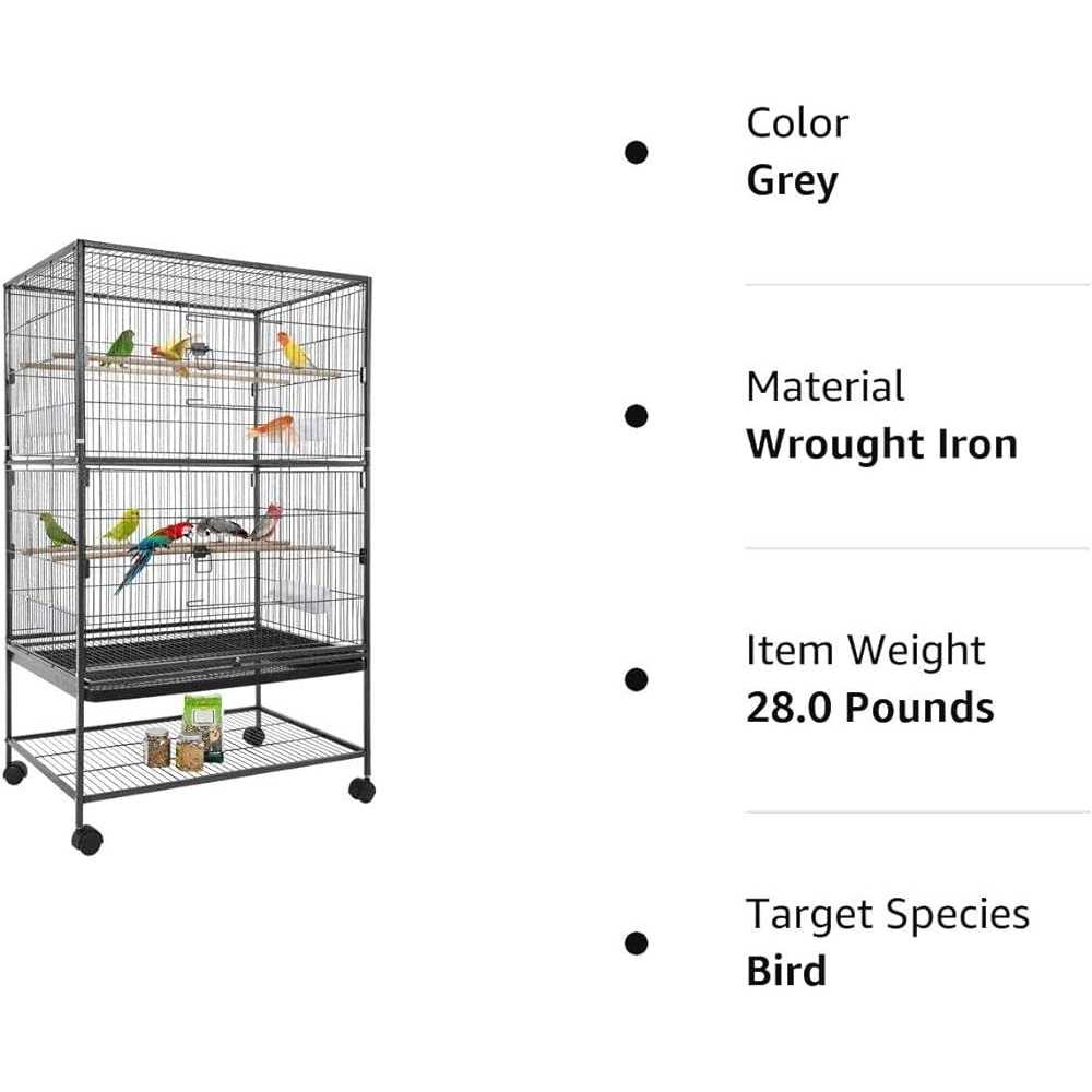 35-inch Wrought Iron Bird Cage with Rolling Stand Z2288
