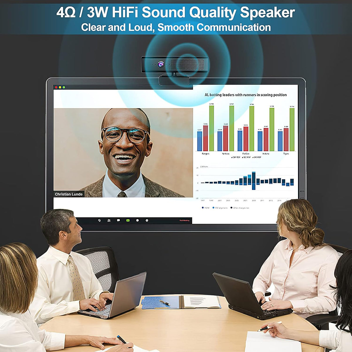 Full HD 1080P USB Webcam with 4 Built-in Microphones and Speaker, Magnetic Privacy Cover, Pack of 2 M797708