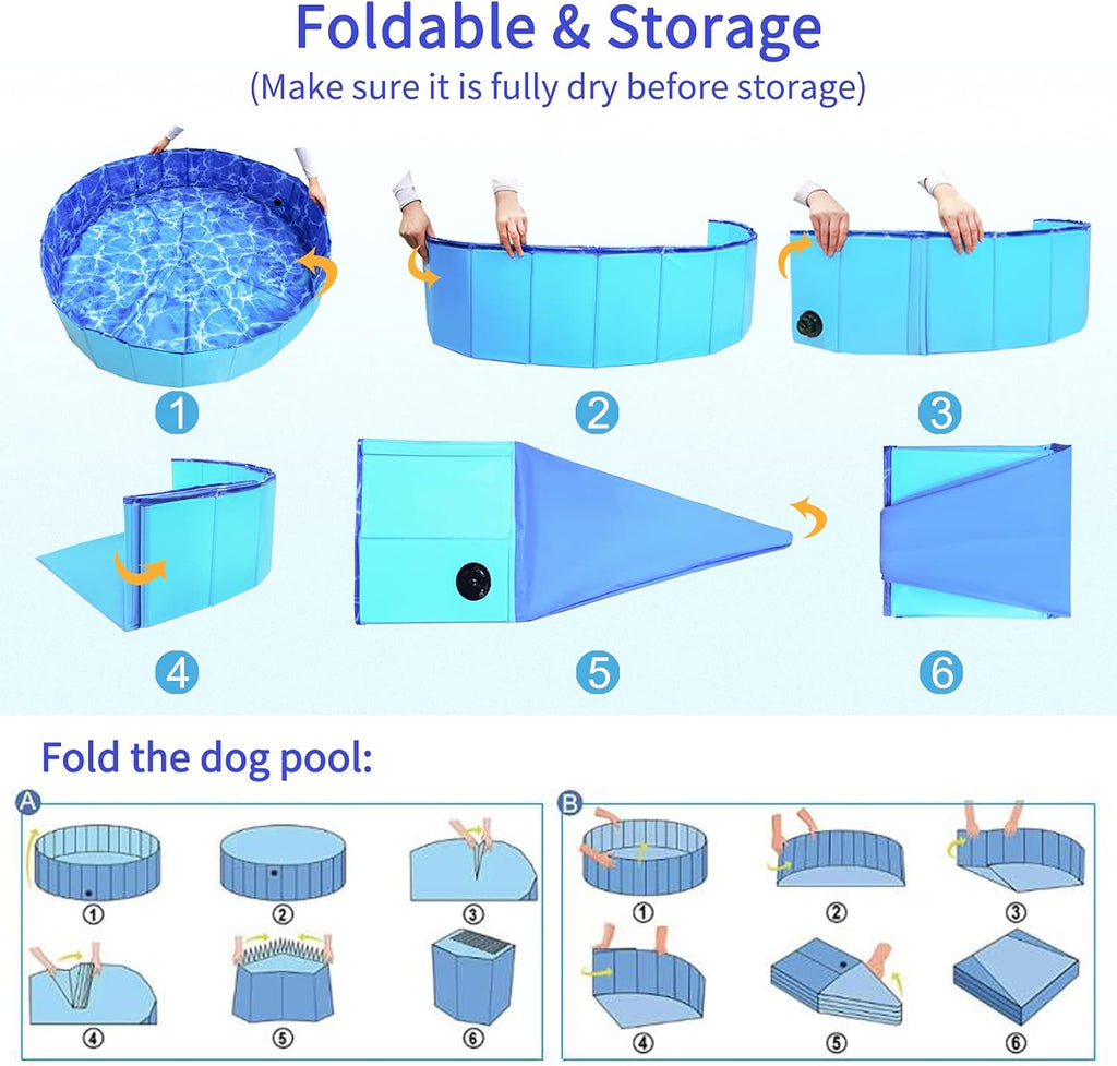 Collapsible Dog Pool with Non-Slip PVC Board L7006