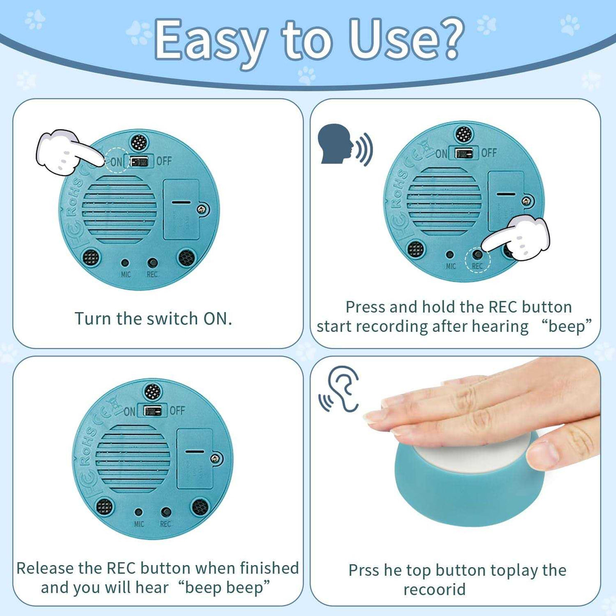 7 Dog Talking Button Set F343